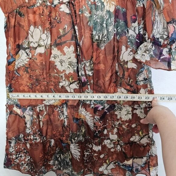 Hemant & Nandita For Anthropologie Zeri Floral Tiered Peasant Dress 0 - Picture 8 of 13